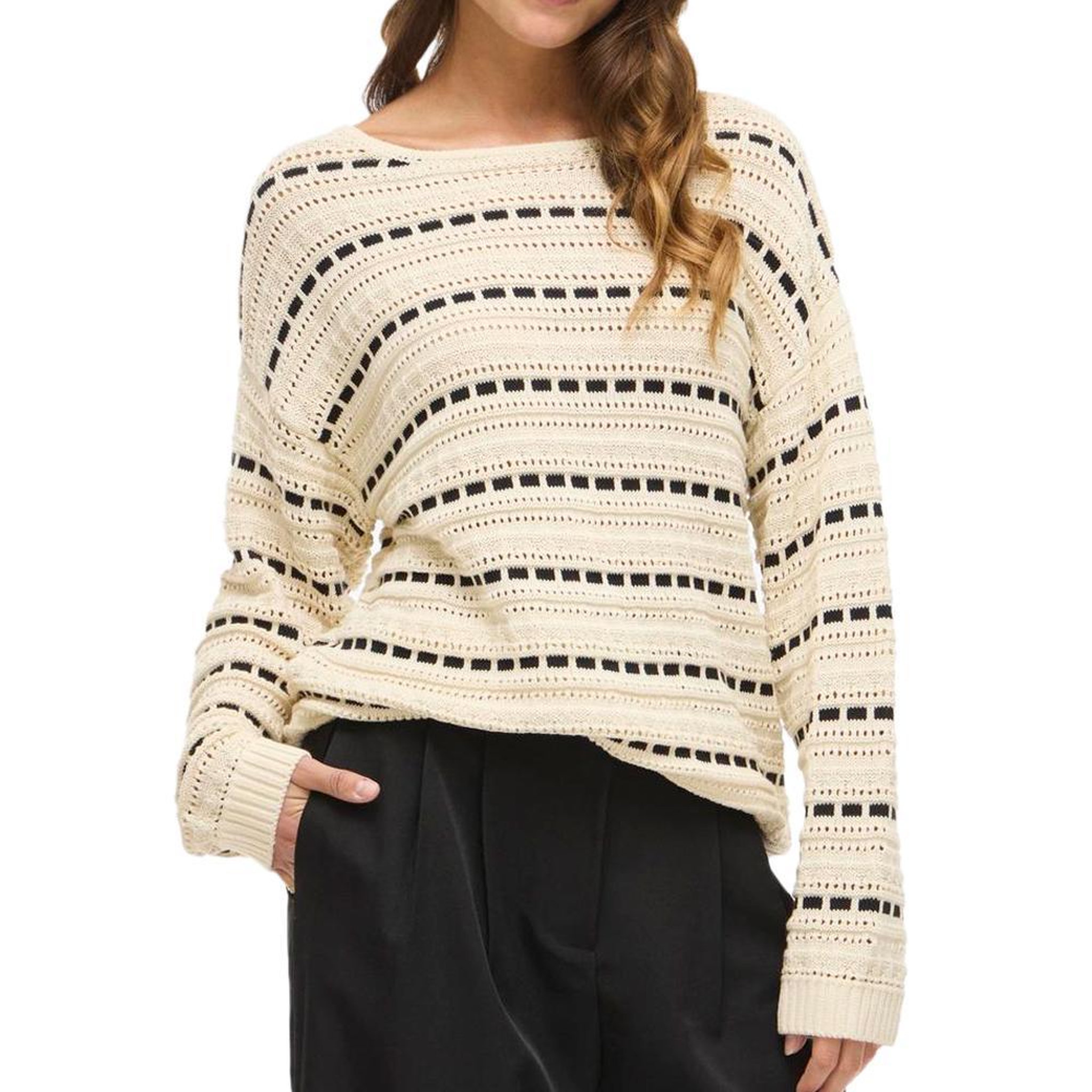 Vila Pull /Noir Femme Vila Marian. Coloris disponibles : Beige