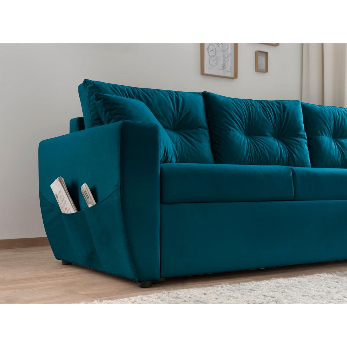 BEST MOBILIER Astoria - canapé d'angle réversible - convertible avec coffre - style contemporain- 4 places