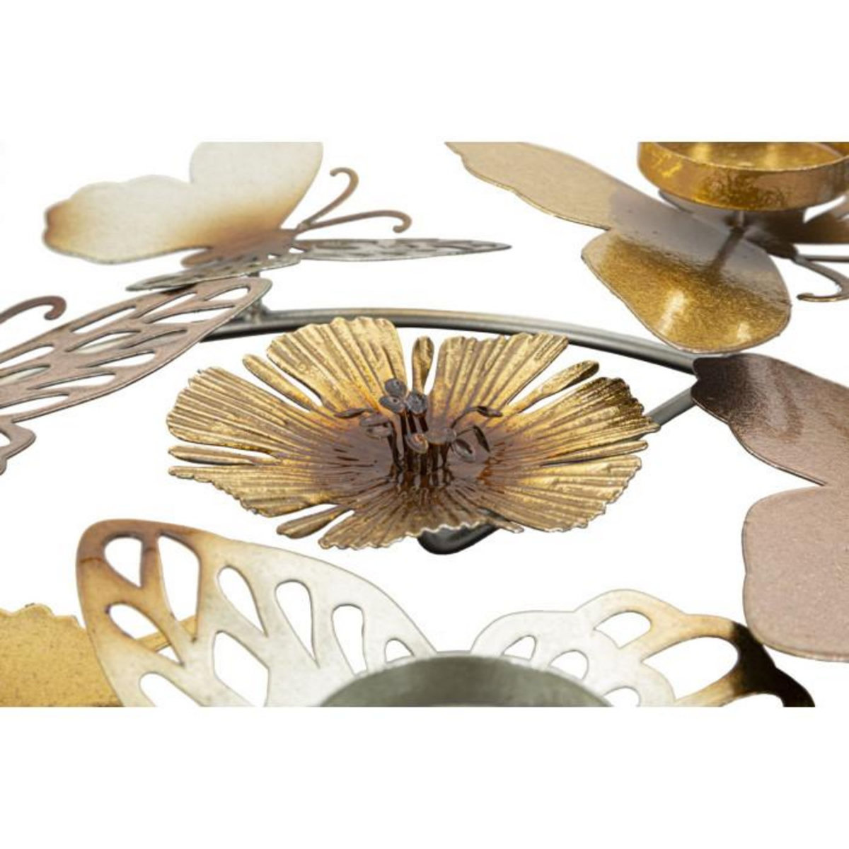 Paris Prix Bougeoir Design en Métal  Papillons  39cm Multicolore