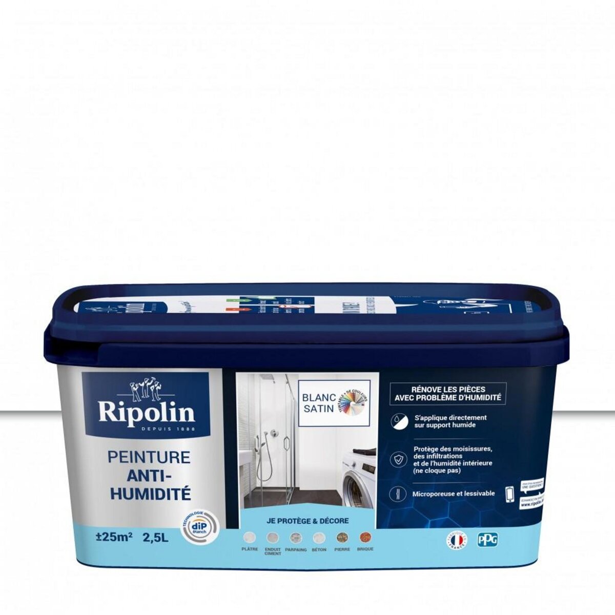 CENTRALE BRICO Peinture antihumidité Rip etanch, RIPOLIN blanc 2.5 l