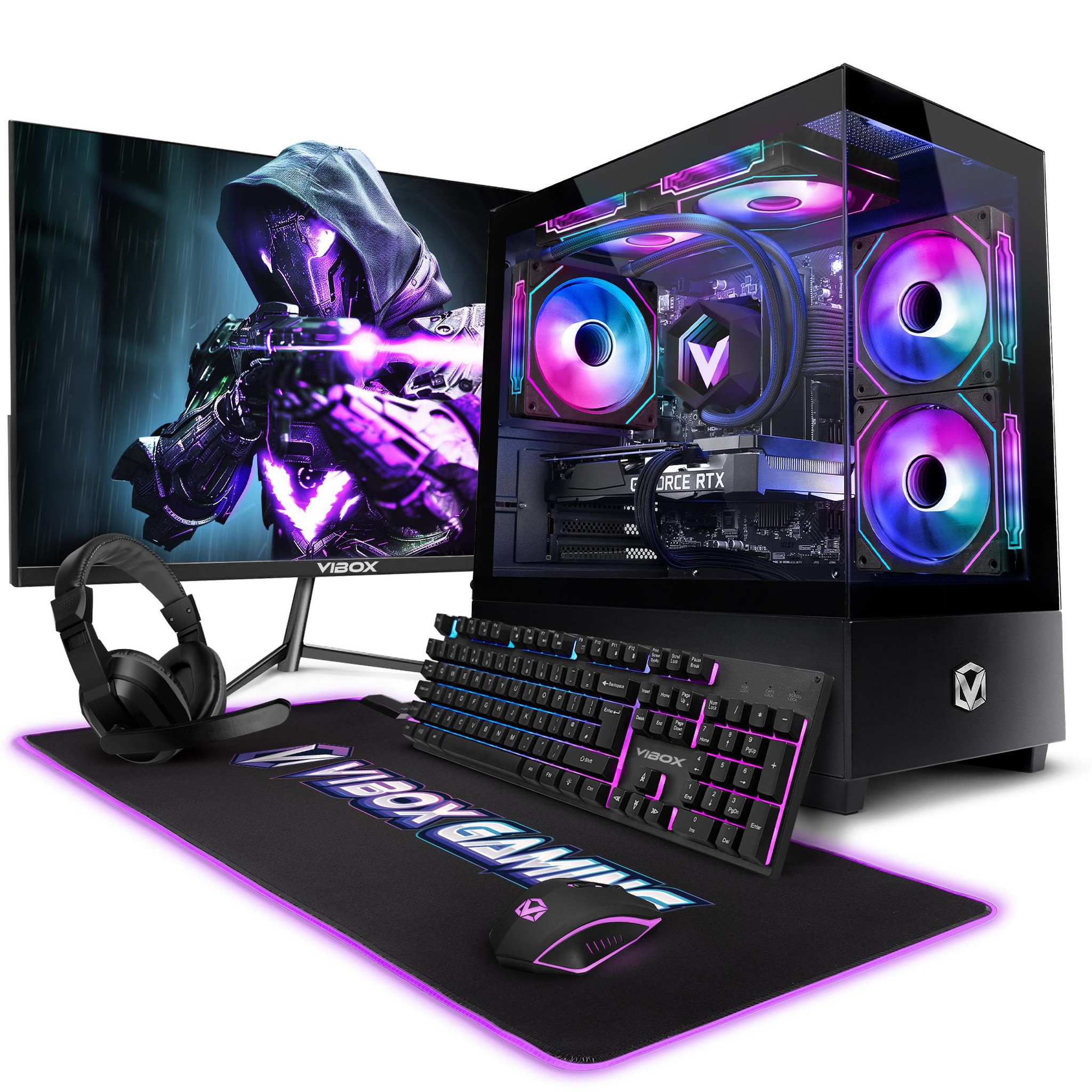 VIBOX PC Gamer Complet - Ryzen 7 5700X, RTX 3050, 16 Go RAM, 500 Go SSD, Windows 11, WiFi + Bluetooth 5.4