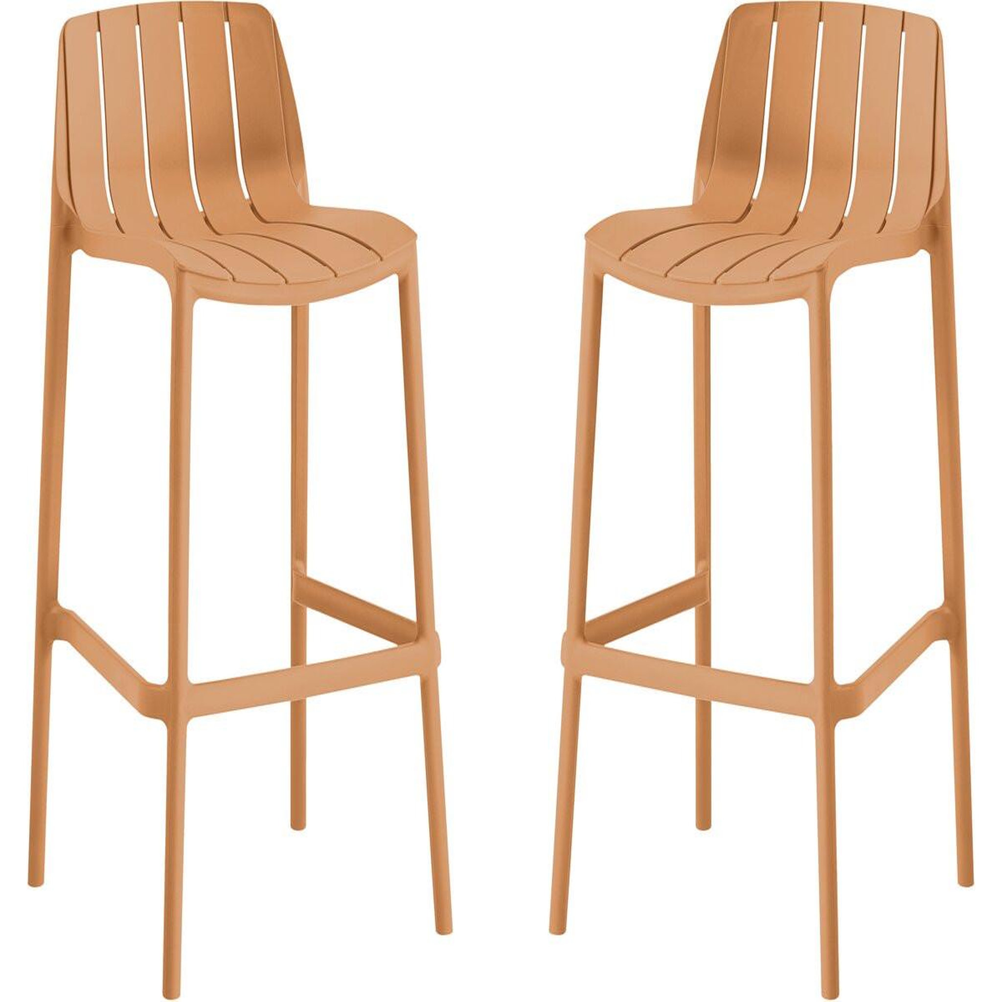 Habitat et Jardin Lot de 2 chaises hautes de jardin empilable  vaena  - orange