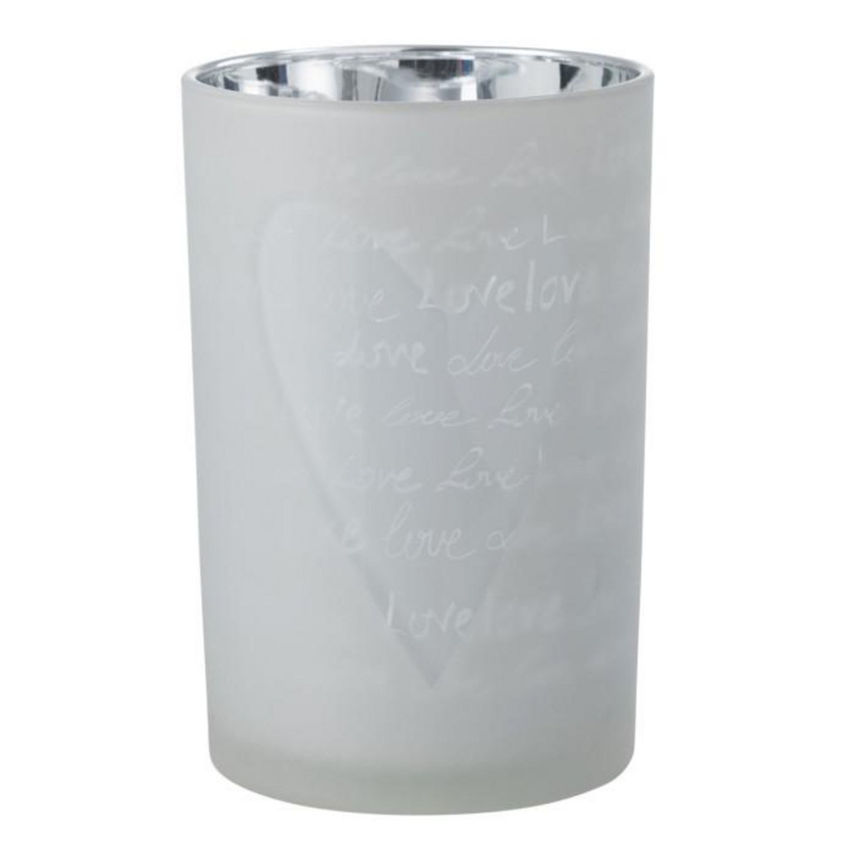 Paris Prix Photophore en Verre  Love  18cm Blanc