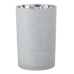 Paris Prix Photophore en Verre  Love  18cm Blanc