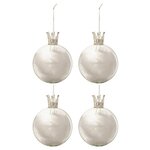 Paris Prix Lot de 4 Boules de Noël  Couronne  10cm Blanc