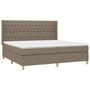 Voir la diapositive 3 : VIDAXL Sommier a lattes de lit avec matelas Taupe 200x200 cm Tissu