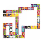 Juratoys-Janod Dominos Géants Jungle pour Enfants - Jeu Éducatif avec Animaux Sauvages