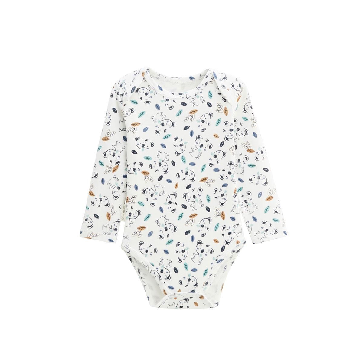 Petit Béguin Lot de 2 bodies bébé manches longues Coucou Koala