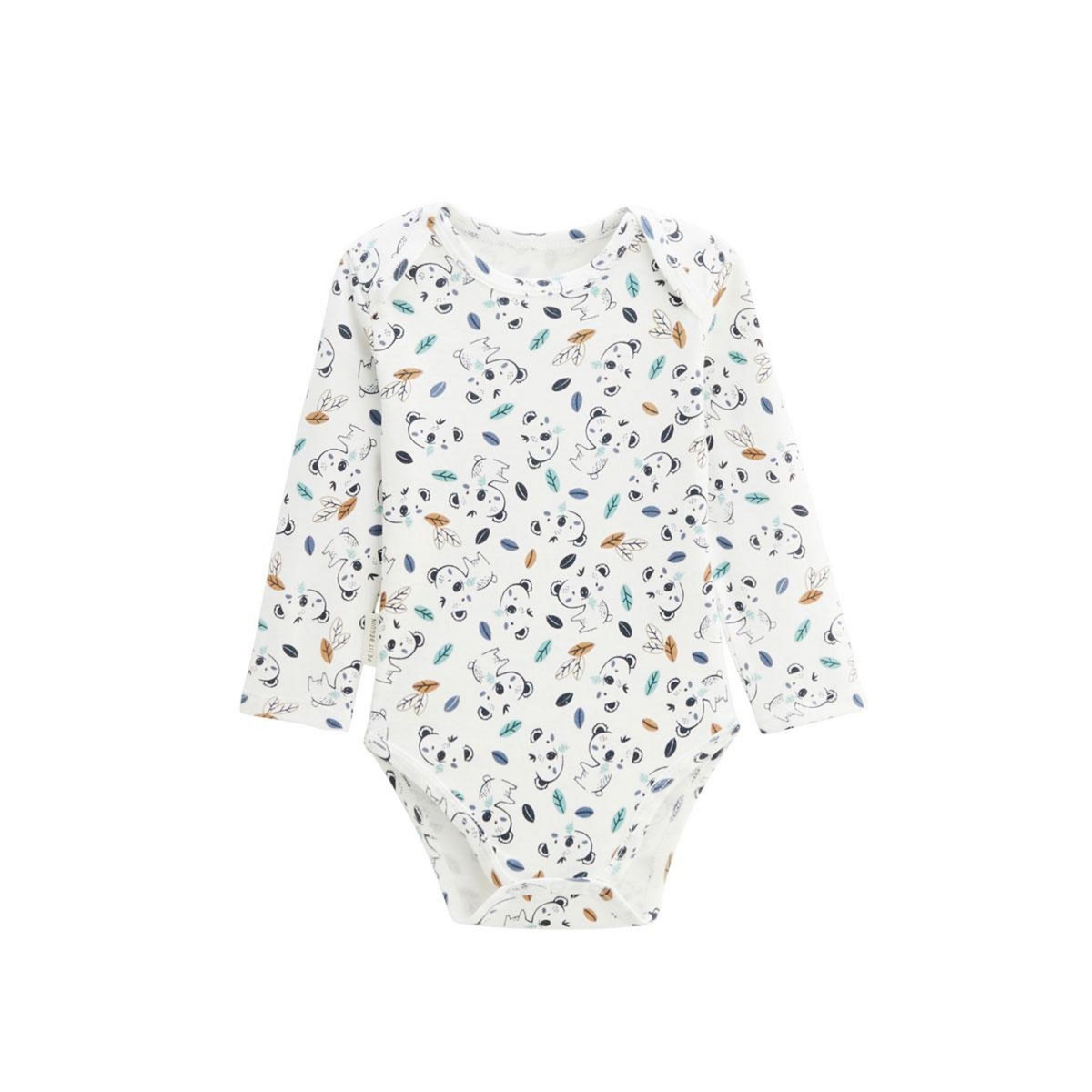 Petit Béguin Lot de 2 bodies bébé manches longues Coucou Koala