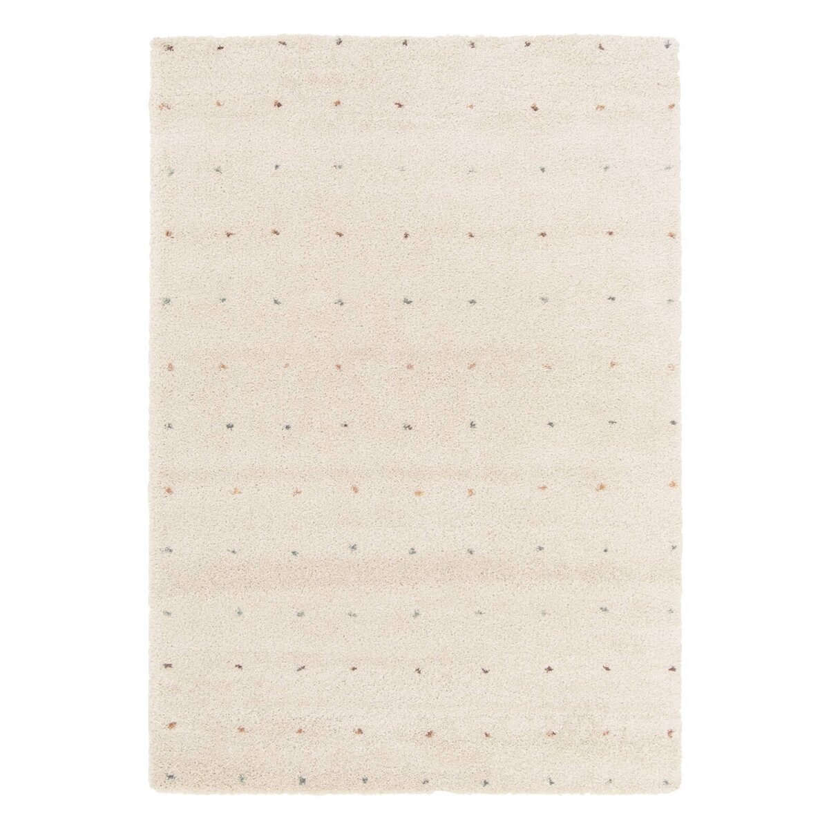 SWEEEK Tapis enfant à petits pois, tapis intérieur crème et multicolore, poils longs shaggy