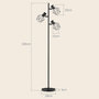 Voir la diapositive 3 : HOMCOM Lampadaire design industriel 3 ampoules max. 40W H.169 cm abat-jour cage métal noir