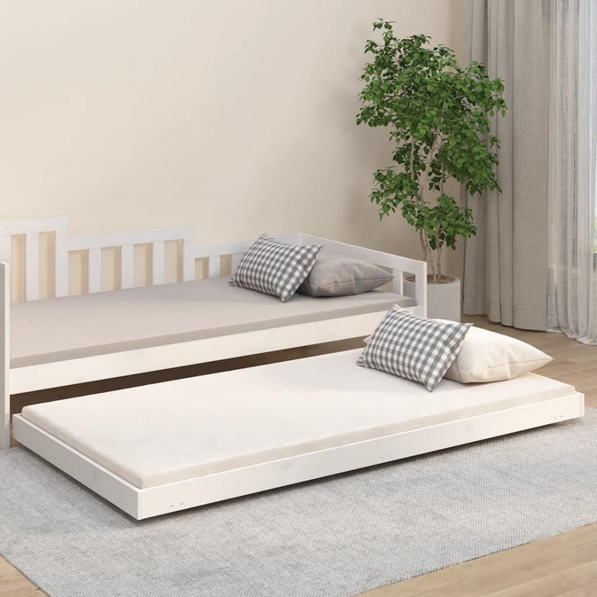 VIDAXL Cadre de lit sans matelas blanc 90x200 cm bois de pin massif