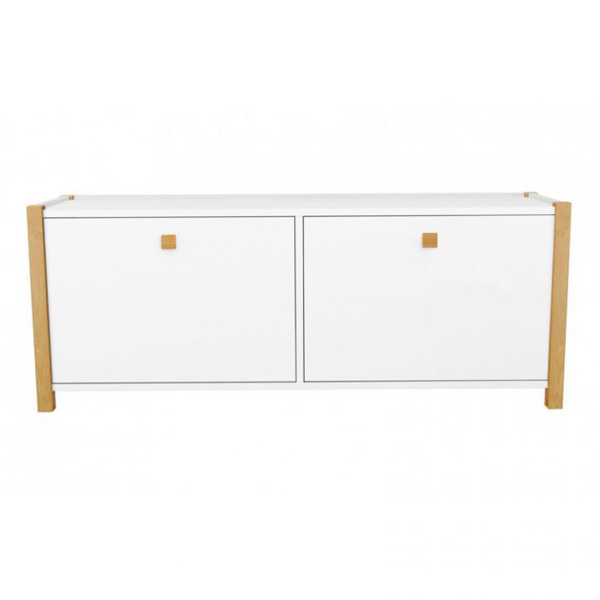 Paris Prix Meuble à chaussures 2 compartiments  hannover  125cm blanc