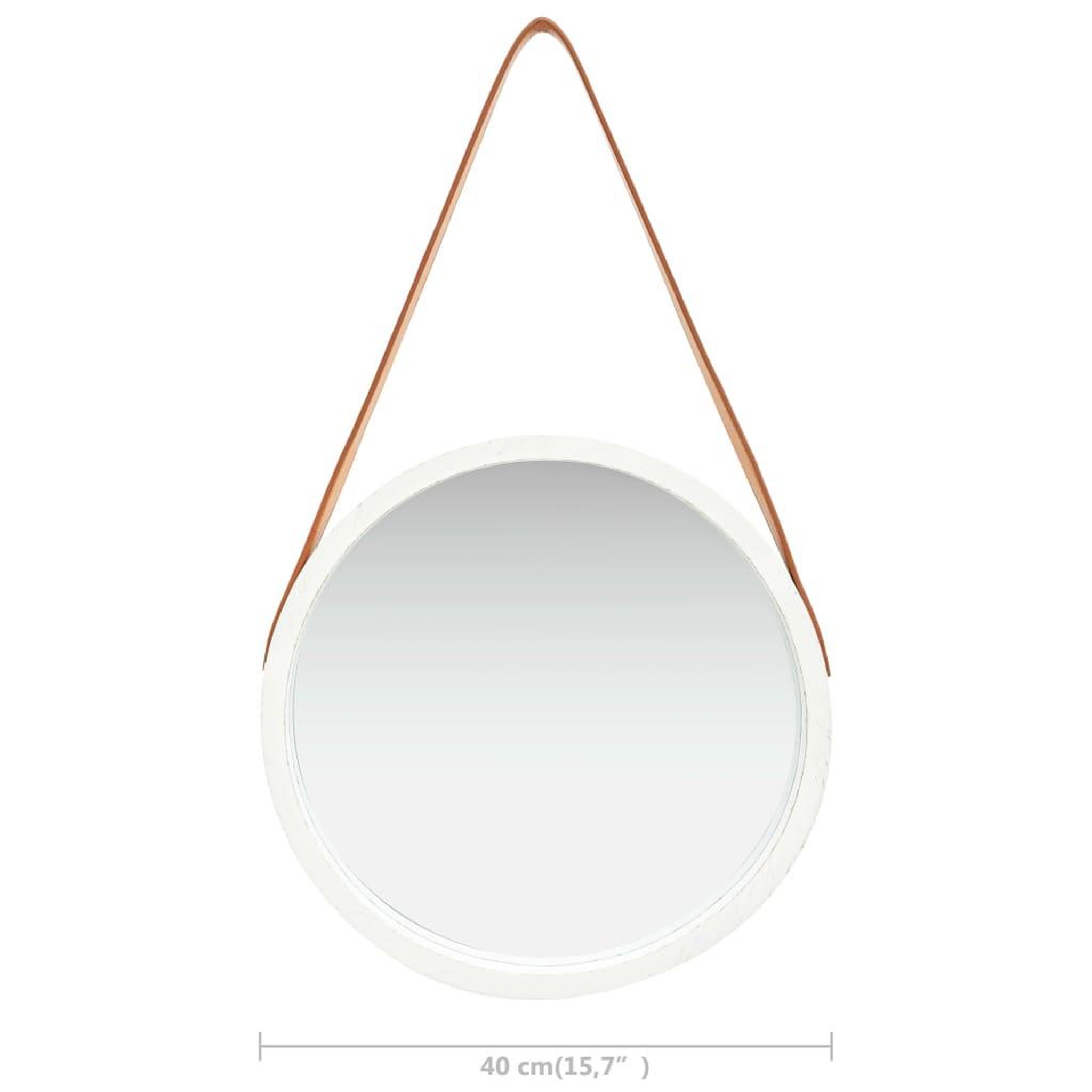 Voir la diapositive 6 : VIDAXL Miroir mural avec sangle 40 cm Blanc