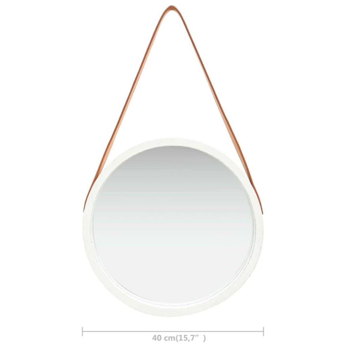 VIDAXL Miroir mural avec sangle 40 cm Blanc