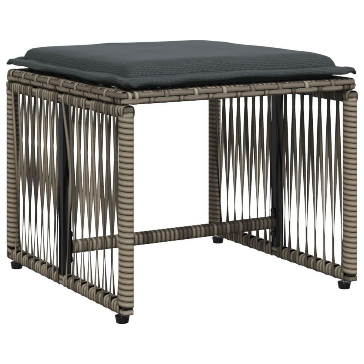 VIDAXL Ensemble a manger de jardin et coussins 7 pcs gris rotin