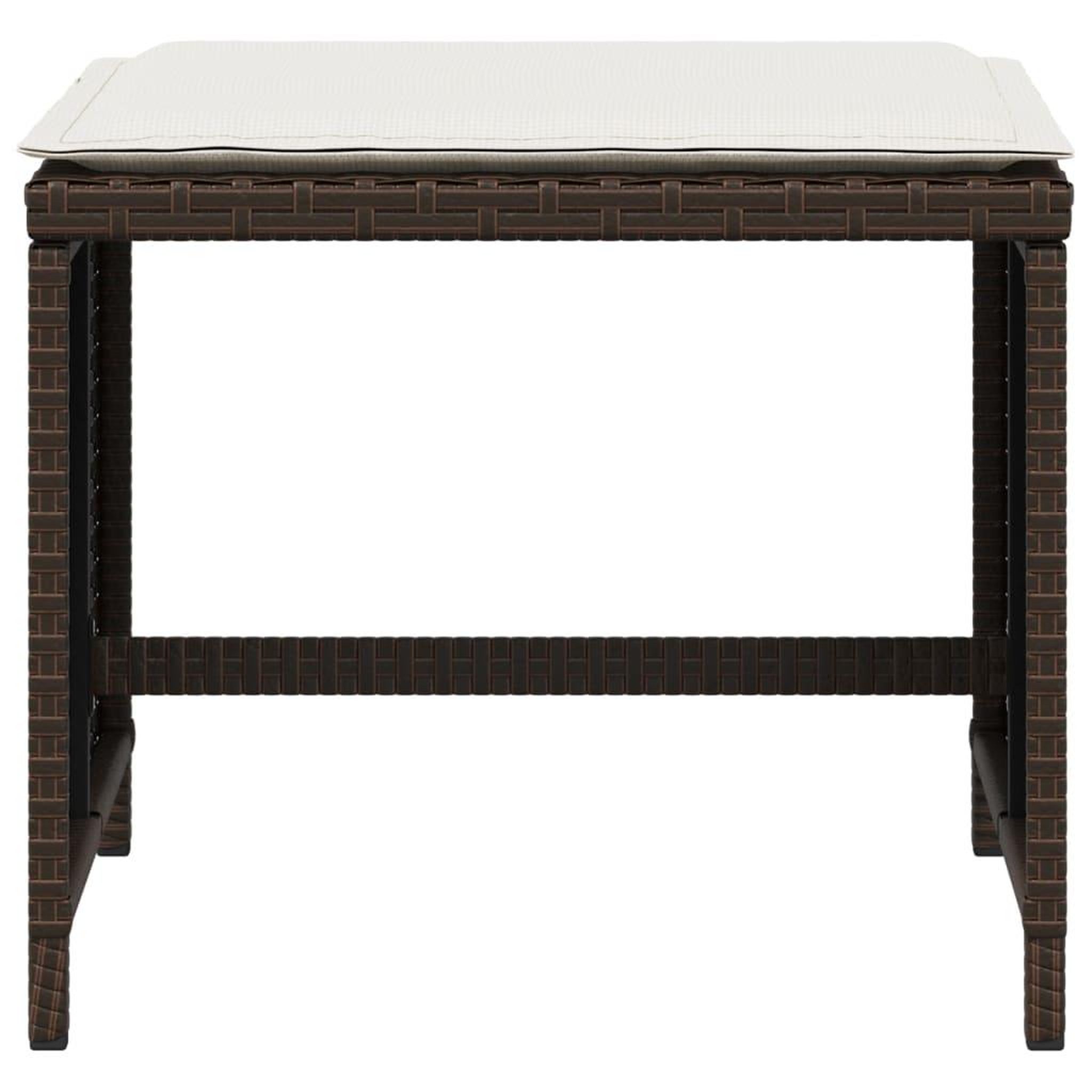 Voir la diapositive 5 : VIDAXL Tabourets de jardin avec coussins 4pcs marron 40x40x35 cm rotin