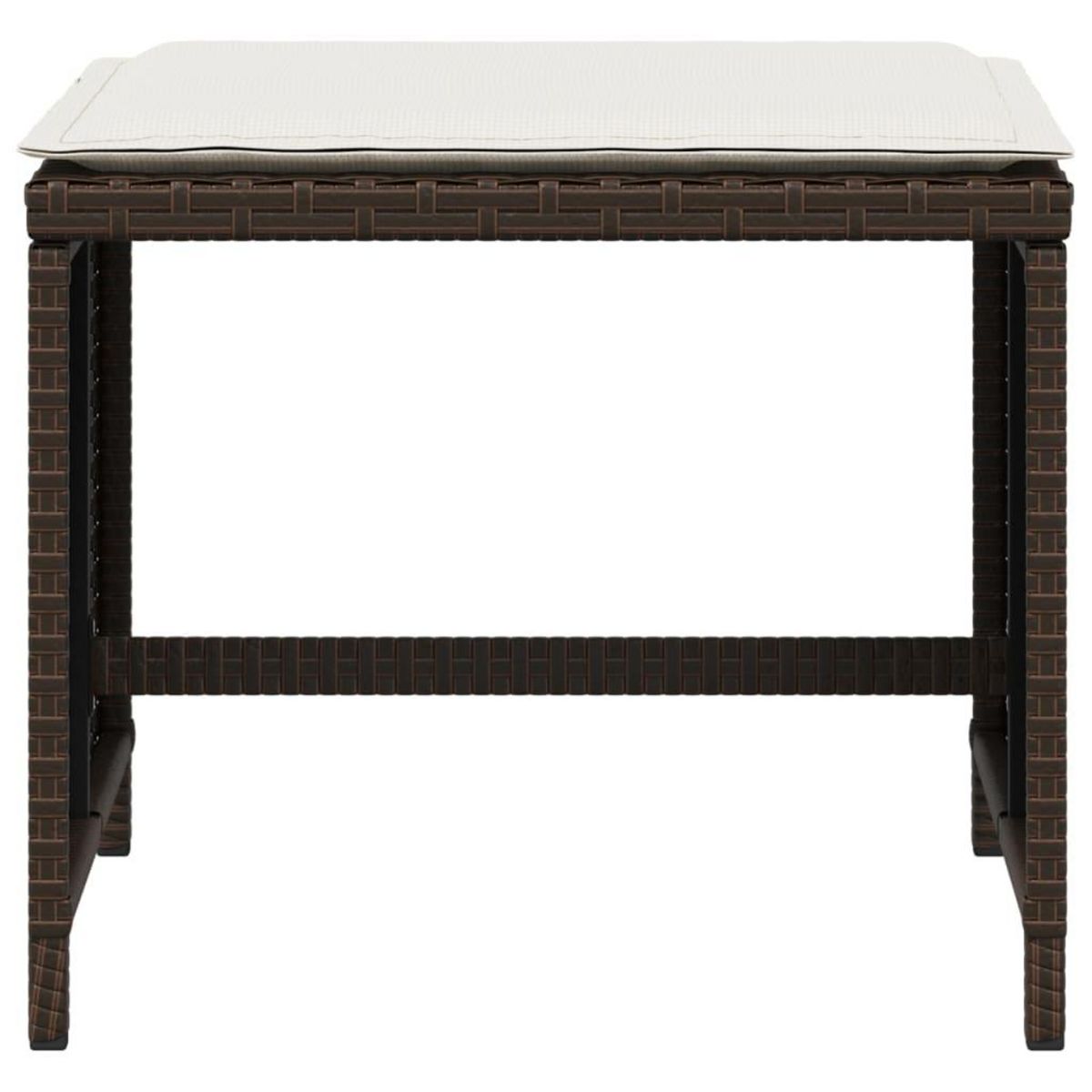 VIDAXL Tabourets de jardin avec coussins 4pcs marron 40x40x35 cm rotin