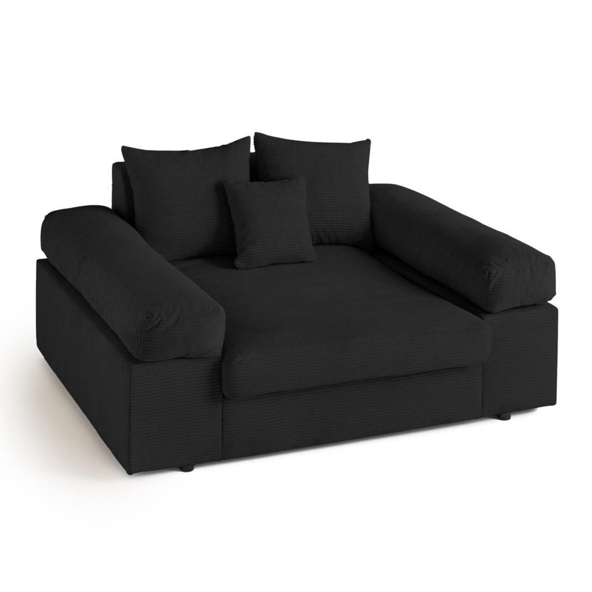 LISA DESIGN Aspen - fauteuil xl - assise profonde - velours côtelé