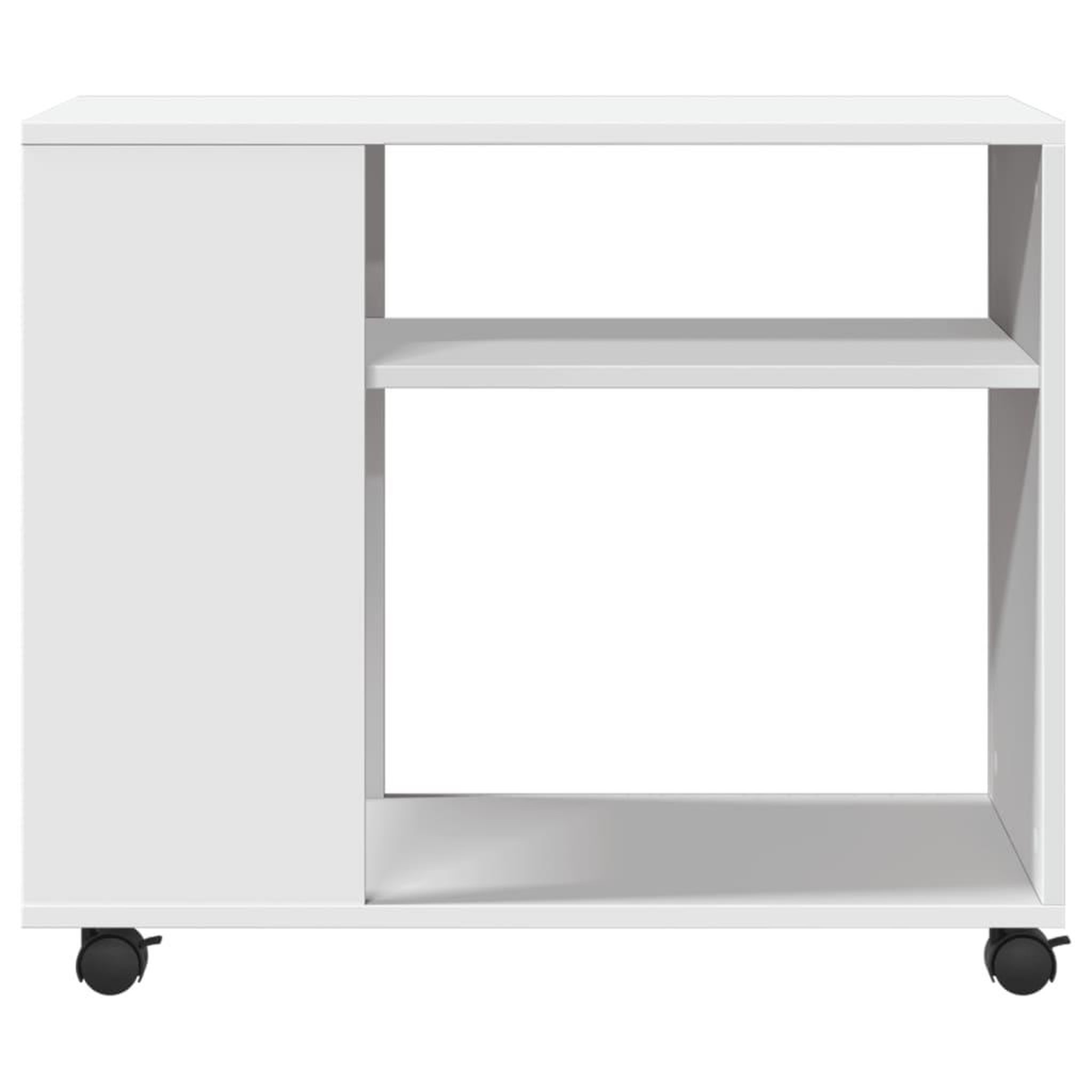 Voir la diapositive 5 : VIDAXL Table d'appoint avec roues blanc 70x35x60 cm bois d'ingenierie