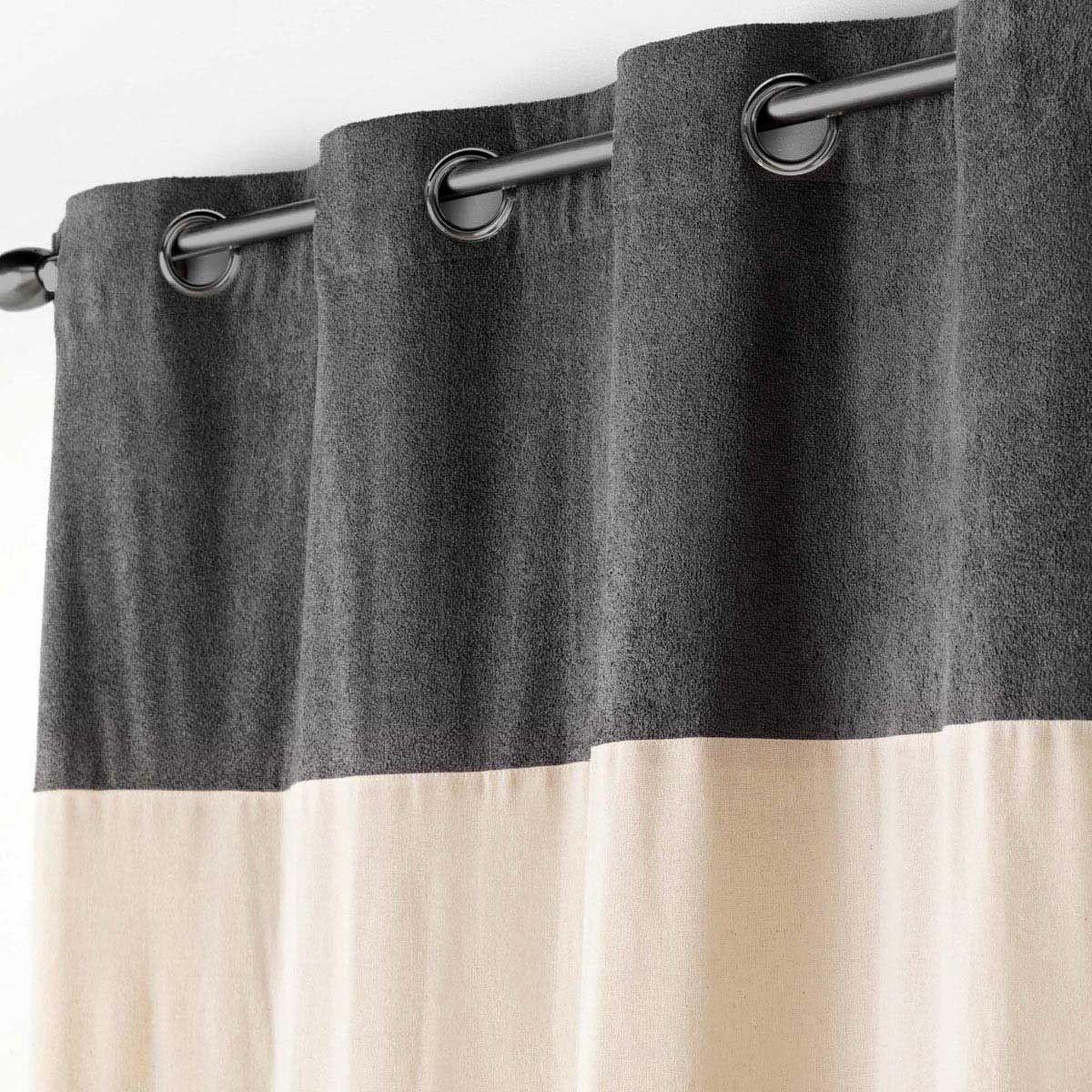 Voir la diapositive 2 : Douceur d'Intérieur Rideau à œillets bouclette  tessa  140x240cm anthracite