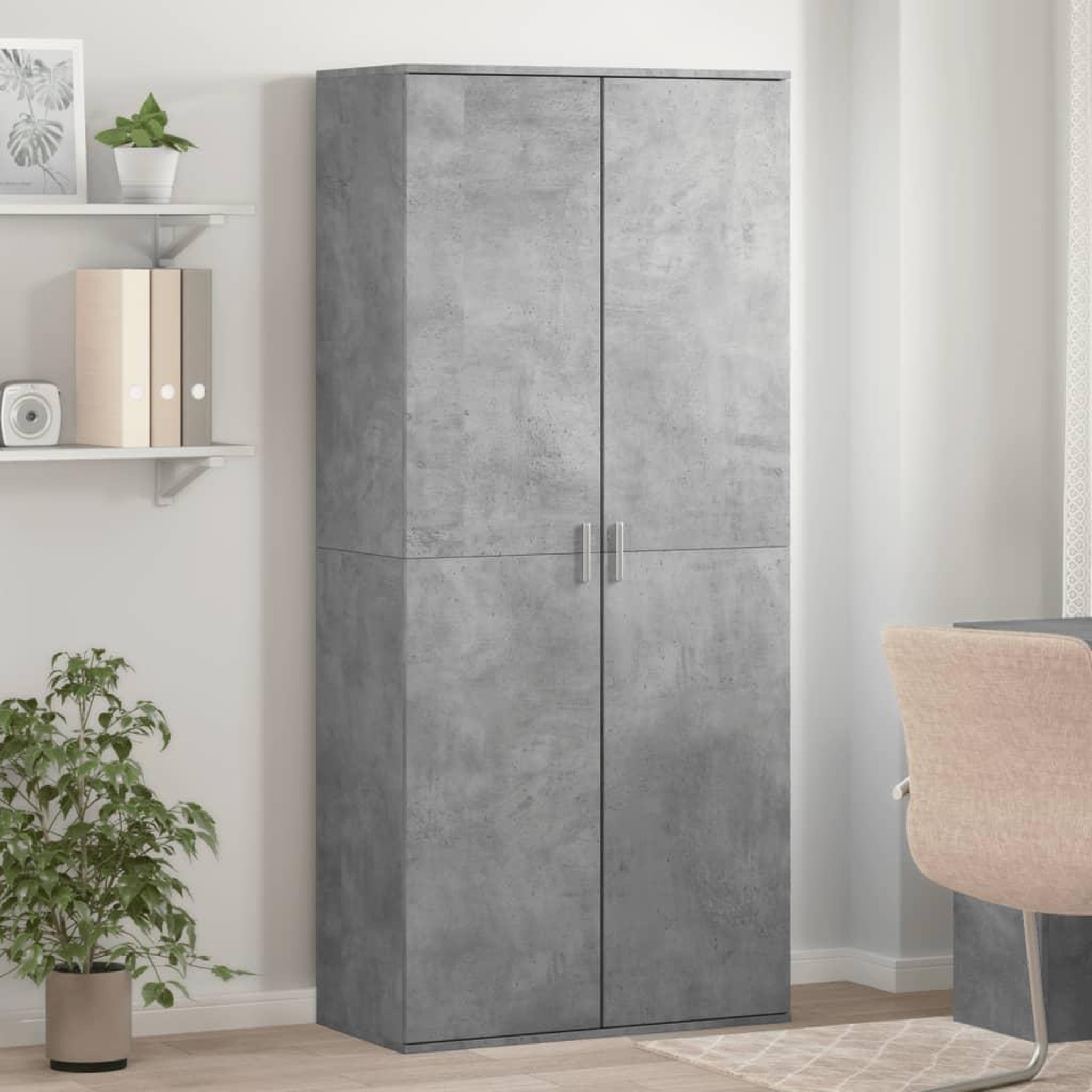 VIDAXL Armoire a chaussures Gris beton 80x39x178 cm Bois d'ingenierie