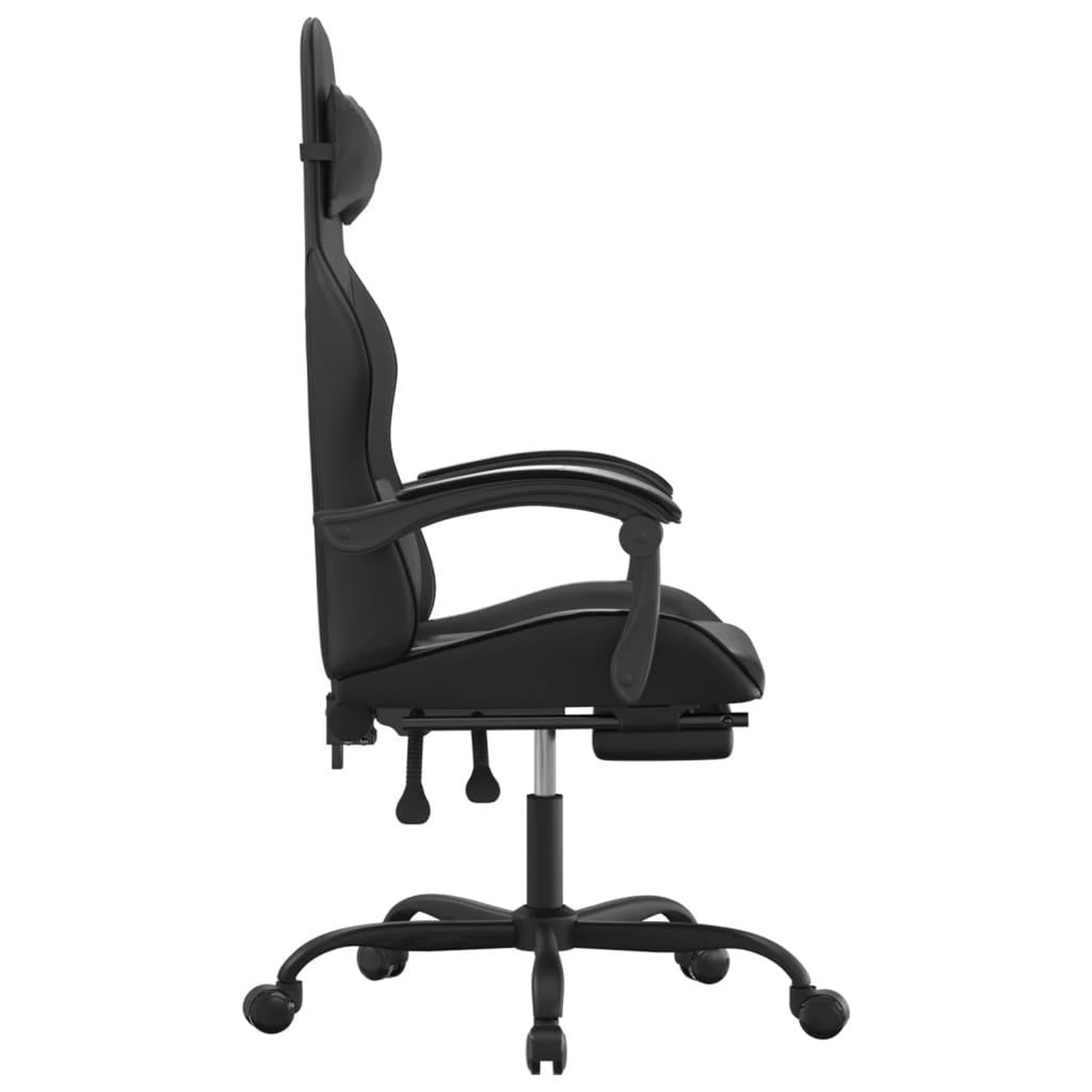 Voir la diapositive 4 : VIDAXL Chaise de jeu avec repose-pied Noir Similicuir