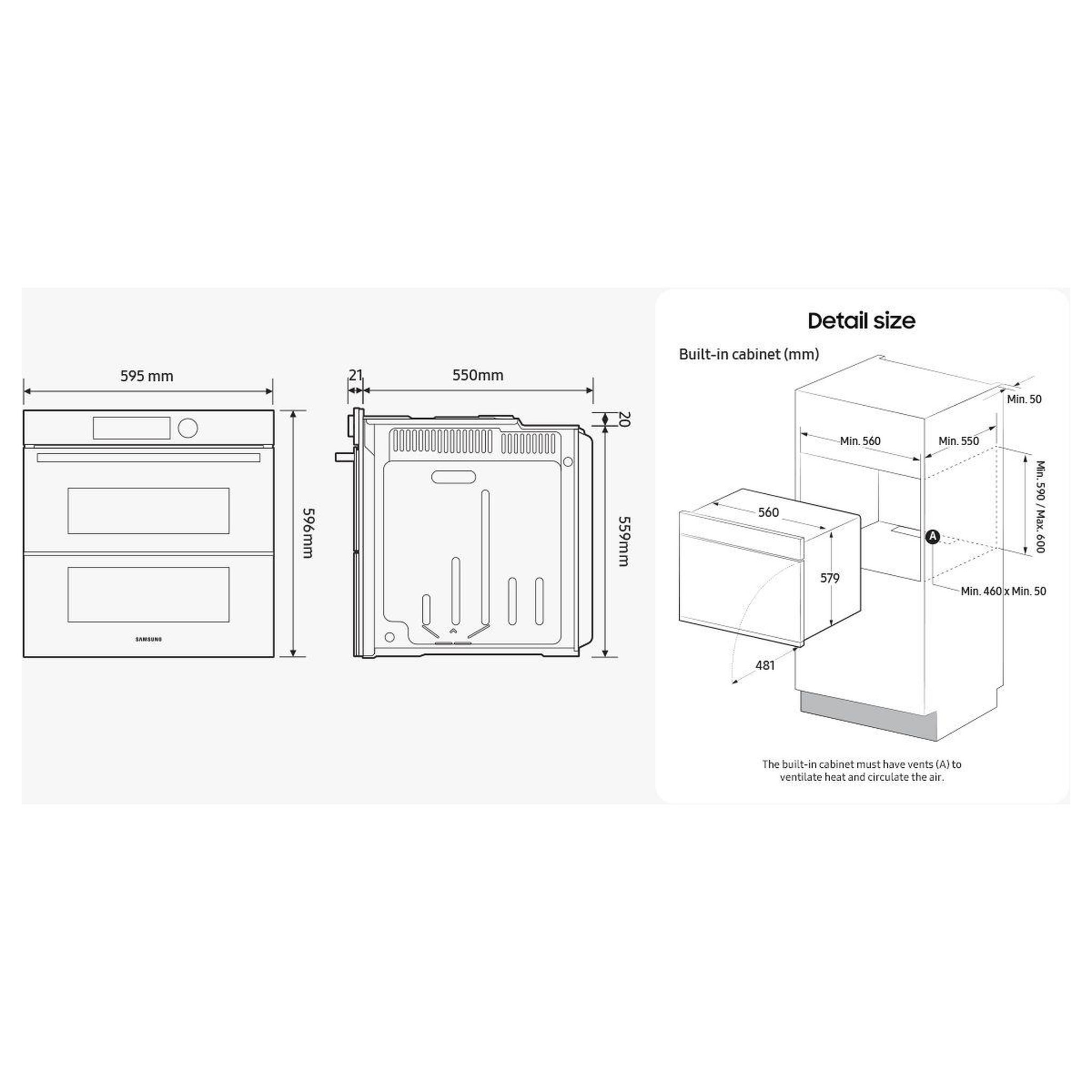 Voir la diapositive 5 : Samsung Four encastrable nv7b4030yck - pyrolyse - chaleur pulsée - porte froide - rails télescopiques