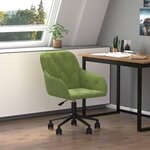 VIDAXL Chaise pivotante de bureau Vert clair Velours