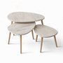 Voir la diapositive 3 : CONCEPT USINE Set de 3 tables gigognes design effet travertin TIRA