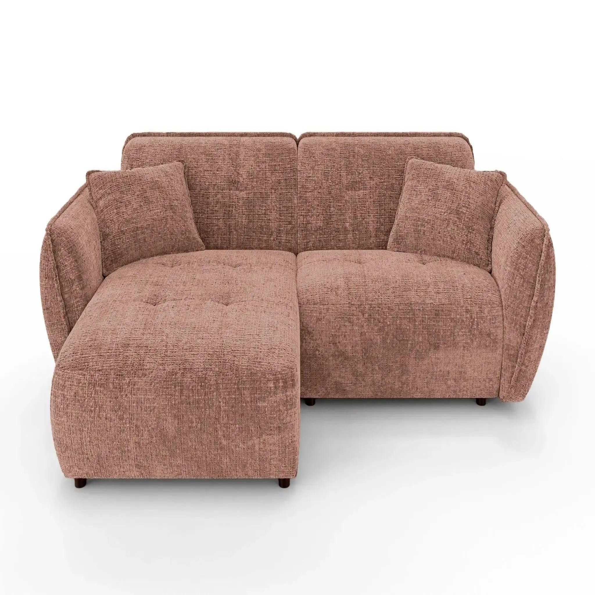 Voir la diapositive 1 : CASANOVA PARIS Mona - canapé d'angle tissu chenille 4 places droit