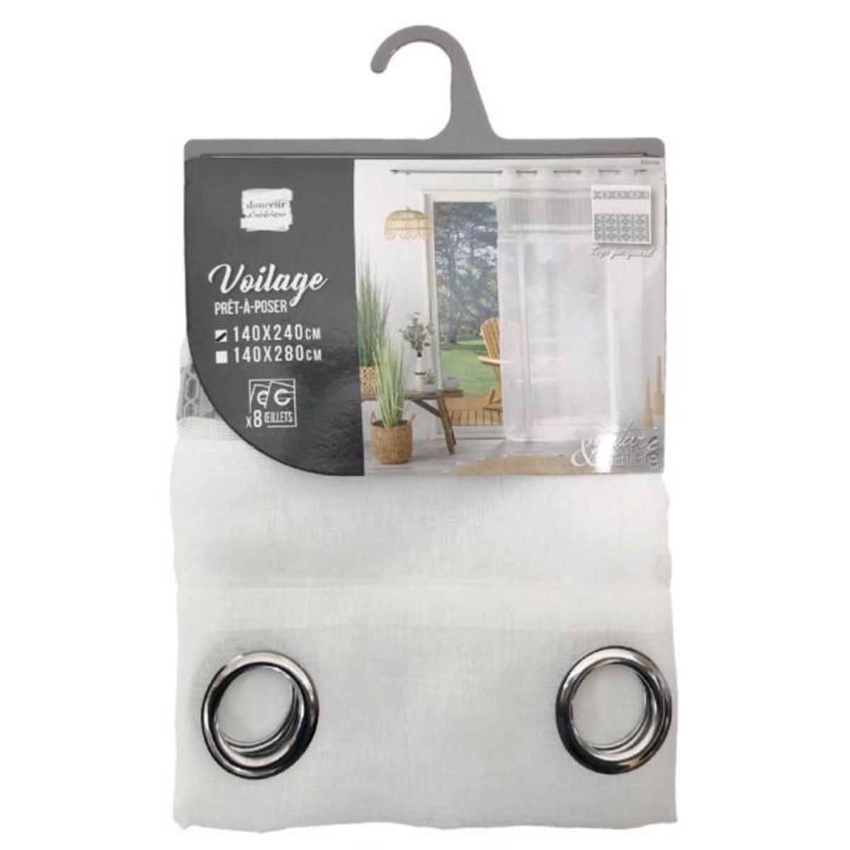 Paris Prix Rideau Voilage à Œillets  Storia  140x240cm Blanc