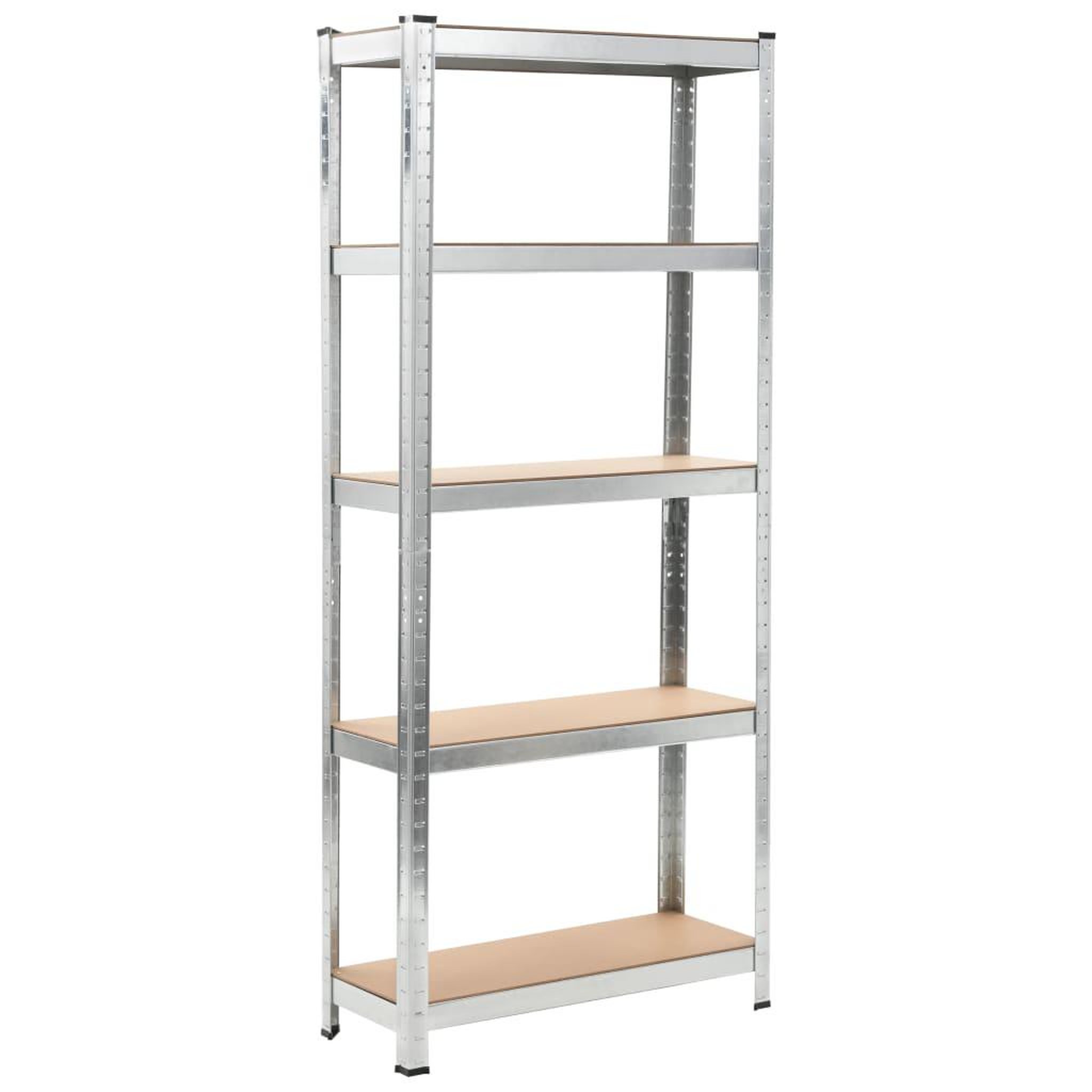 Voir la diapositive 2 : VIDAXL Etageres a 5 niveaux 3 pcs Argente Acier et bois d'ingenierie