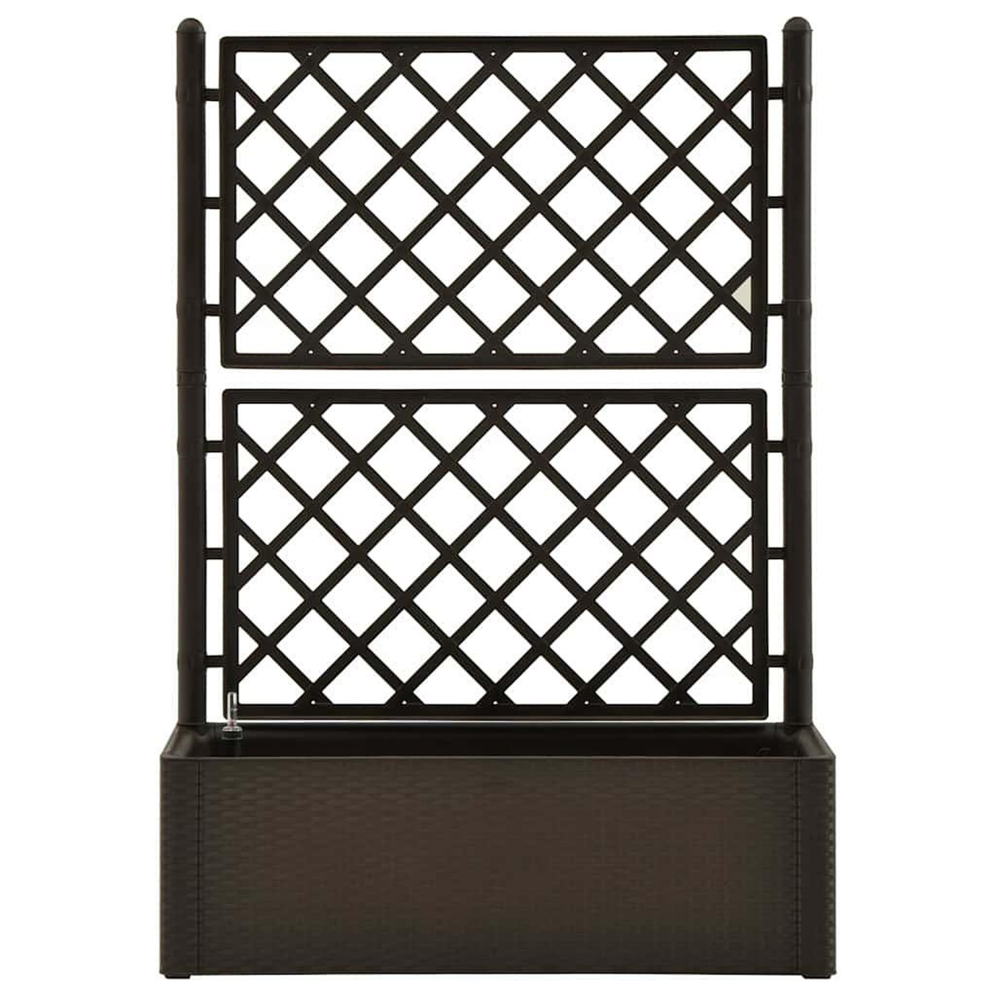 Voir la diapositive 4 : VIDAXL Lit sureleve de jardin et treillis et systeme d'arrosage moka