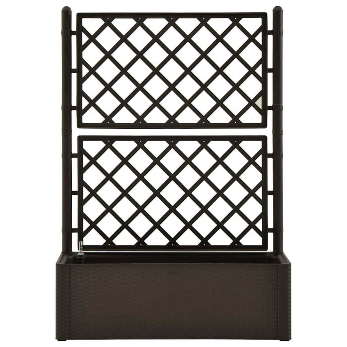 VIDAXL Lit sureleve de jardin et treillis et systeme d'arrosage Moka