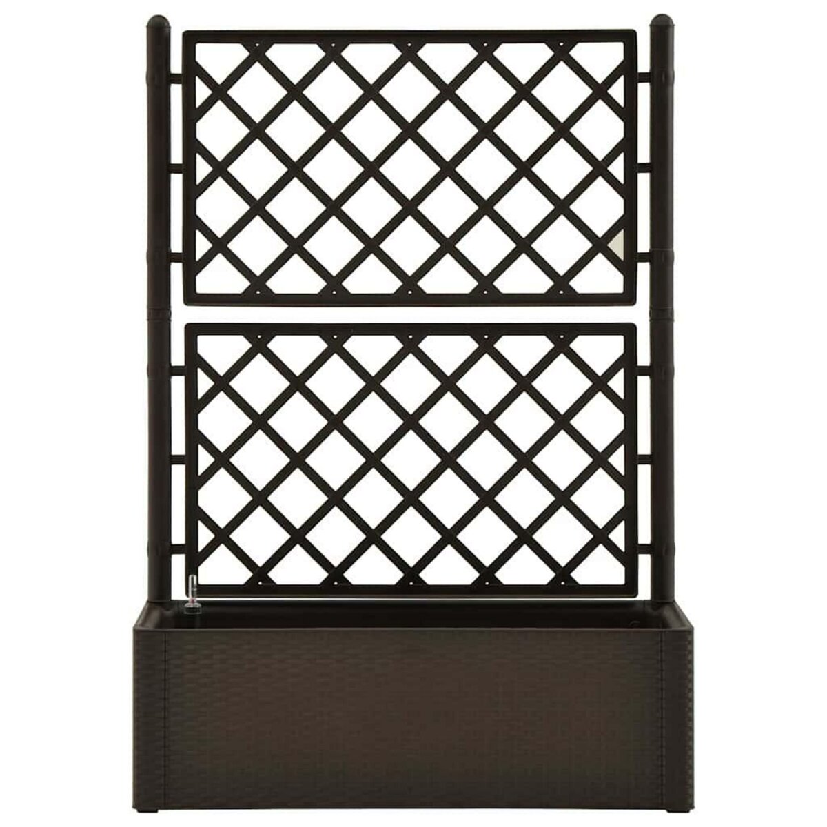 VIDAXL Lit sureleve de jardin et treillis et systeme d'arrosage Moka