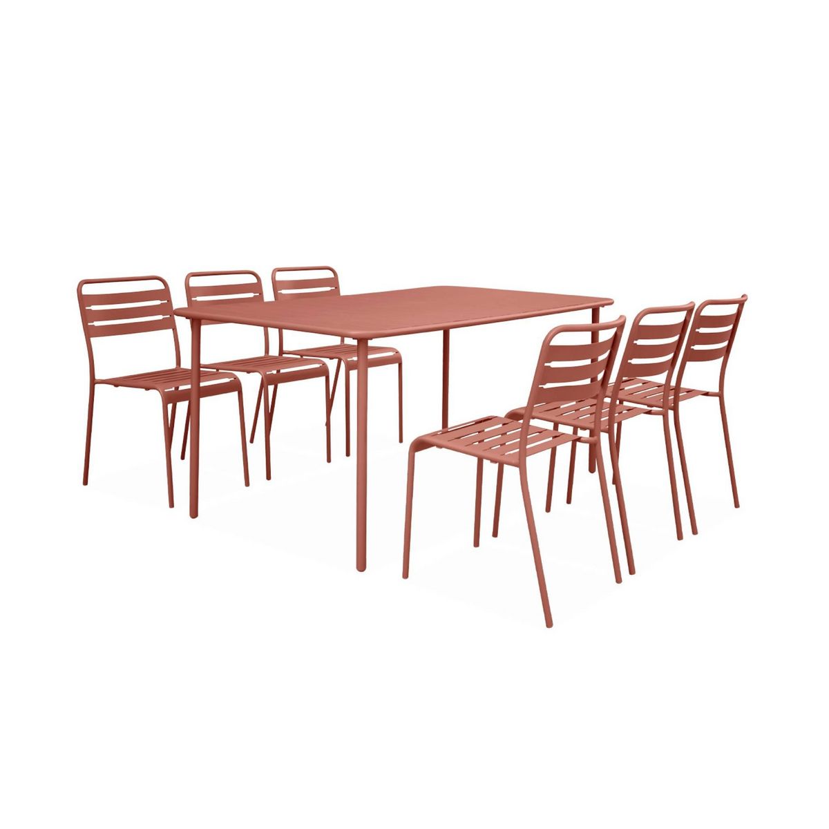 SWEEEK Table de jardin métal 6-8 places, Amelia 160x90xH72.5cm