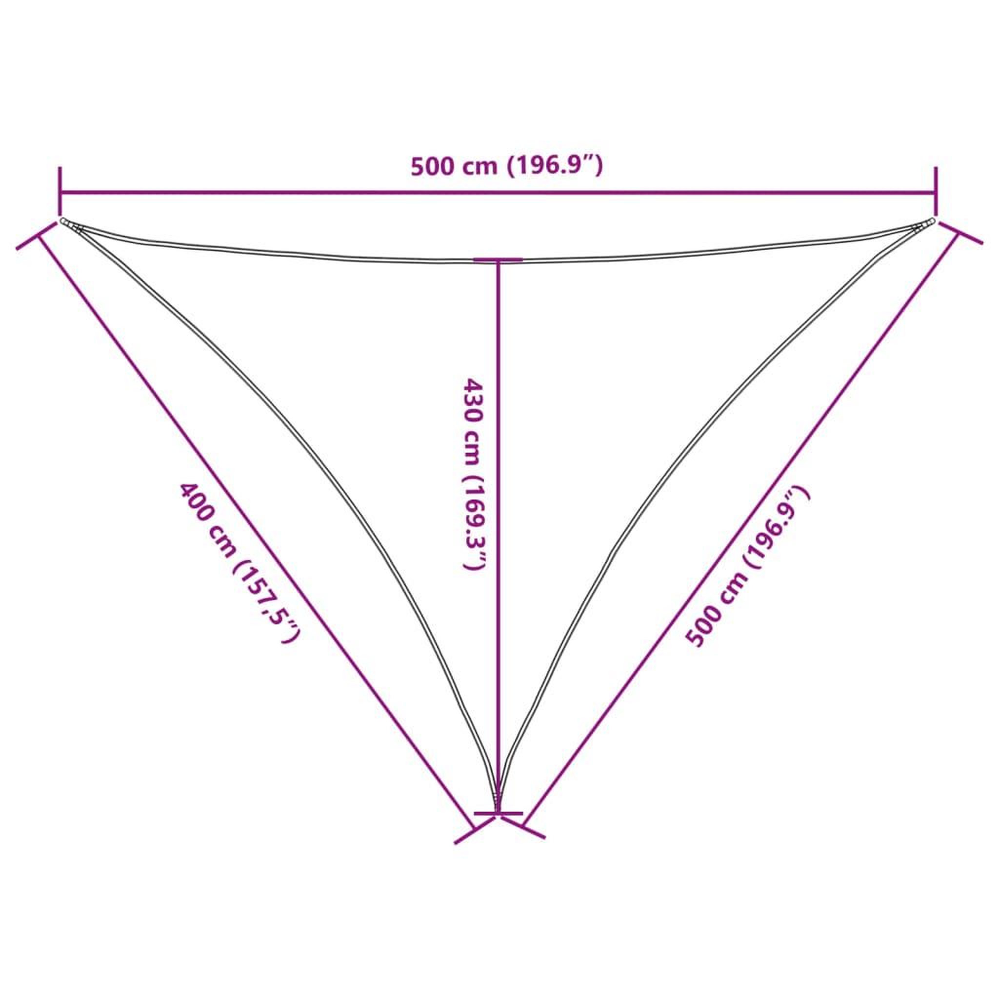 Voir la diapositive 6 : VIDAXL Voile de parasol tissu oxford triangulaire 4x5x5 m