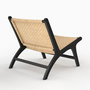 Voir la diapositive 5 : MAISON PAVANE Fauteuil en bois de teck noir et tressage chevron en rotin-Kilka
