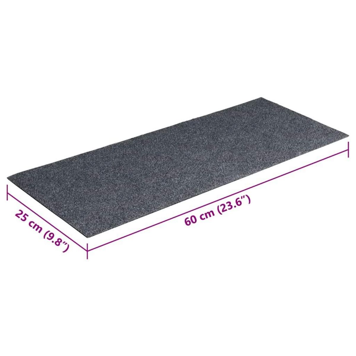 VIDAXL Tapis d'escalier auto-adhesifs 30 pcs gris 60x25 cm