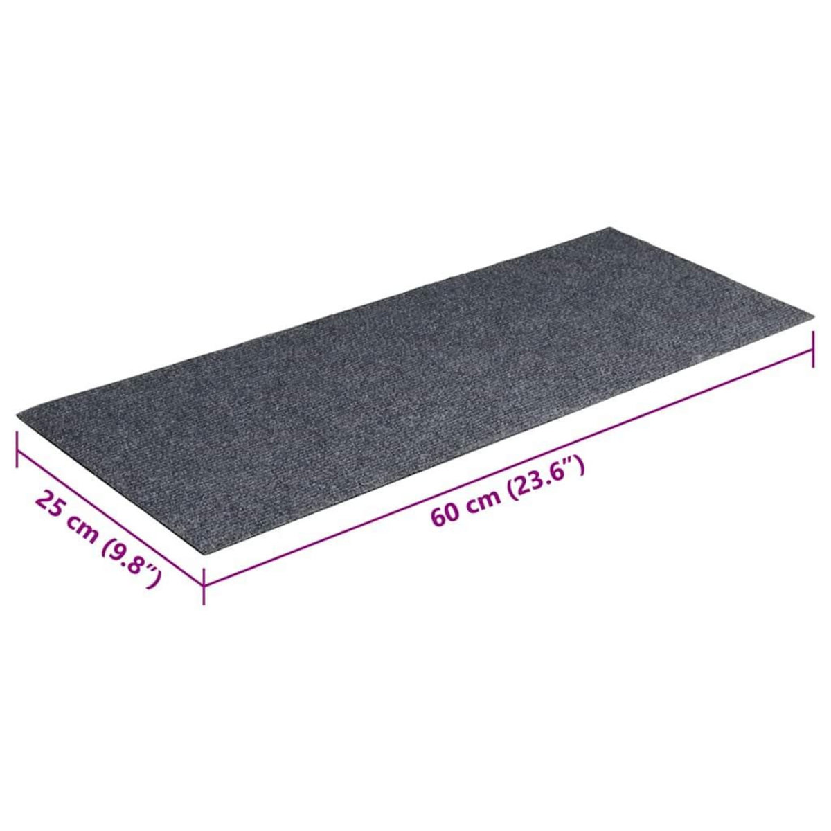 VIDAXL Tapis d'escalier auto-adhesifs 30 pcs gris 60x25 cm