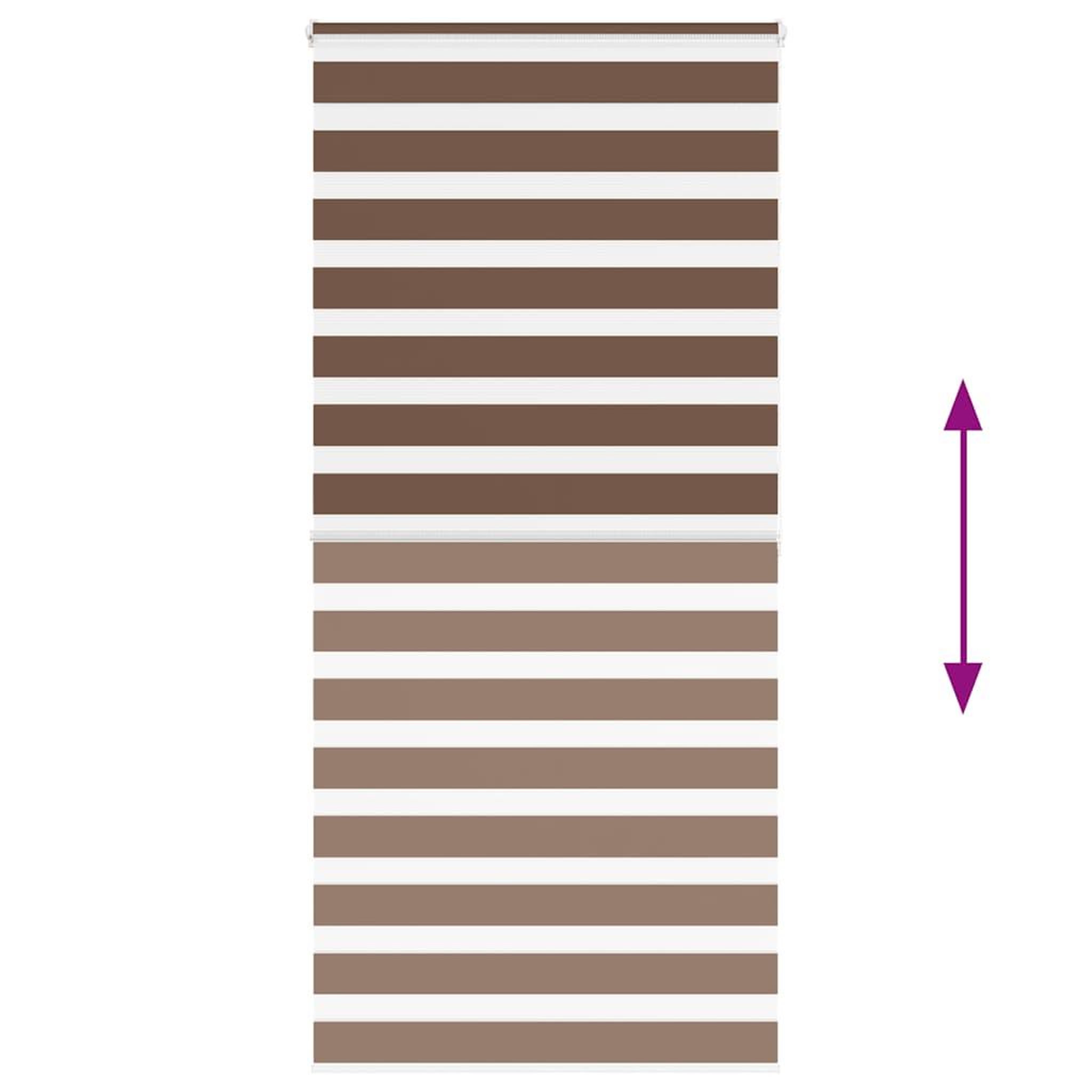 Voir la diapositive 5 : VIDAXL Store zebre marron 95x200 cm largeur du tissu 90,9 cm polyester