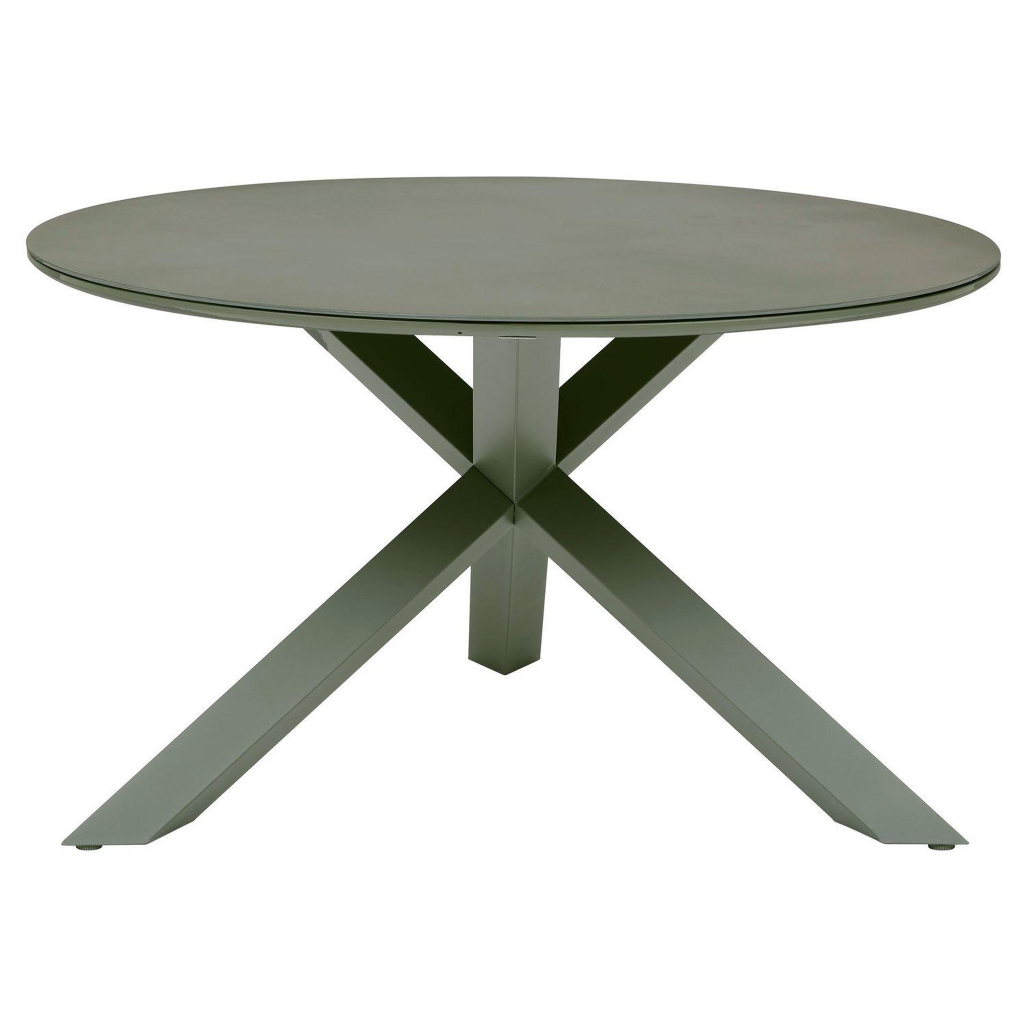 HESPERIDE Table de jardin ronde en aluminium 6 places oryon. Coloris disponibles : Orange, Marron