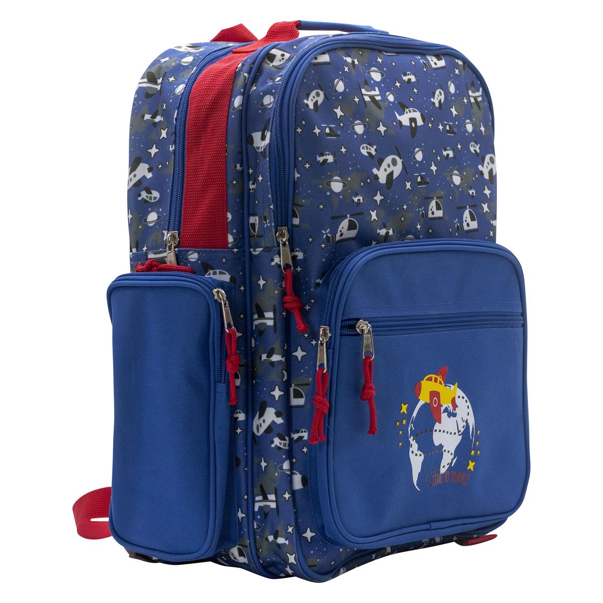 AUCHAN Sac à dos multipoches polyester multicolore AVIONS