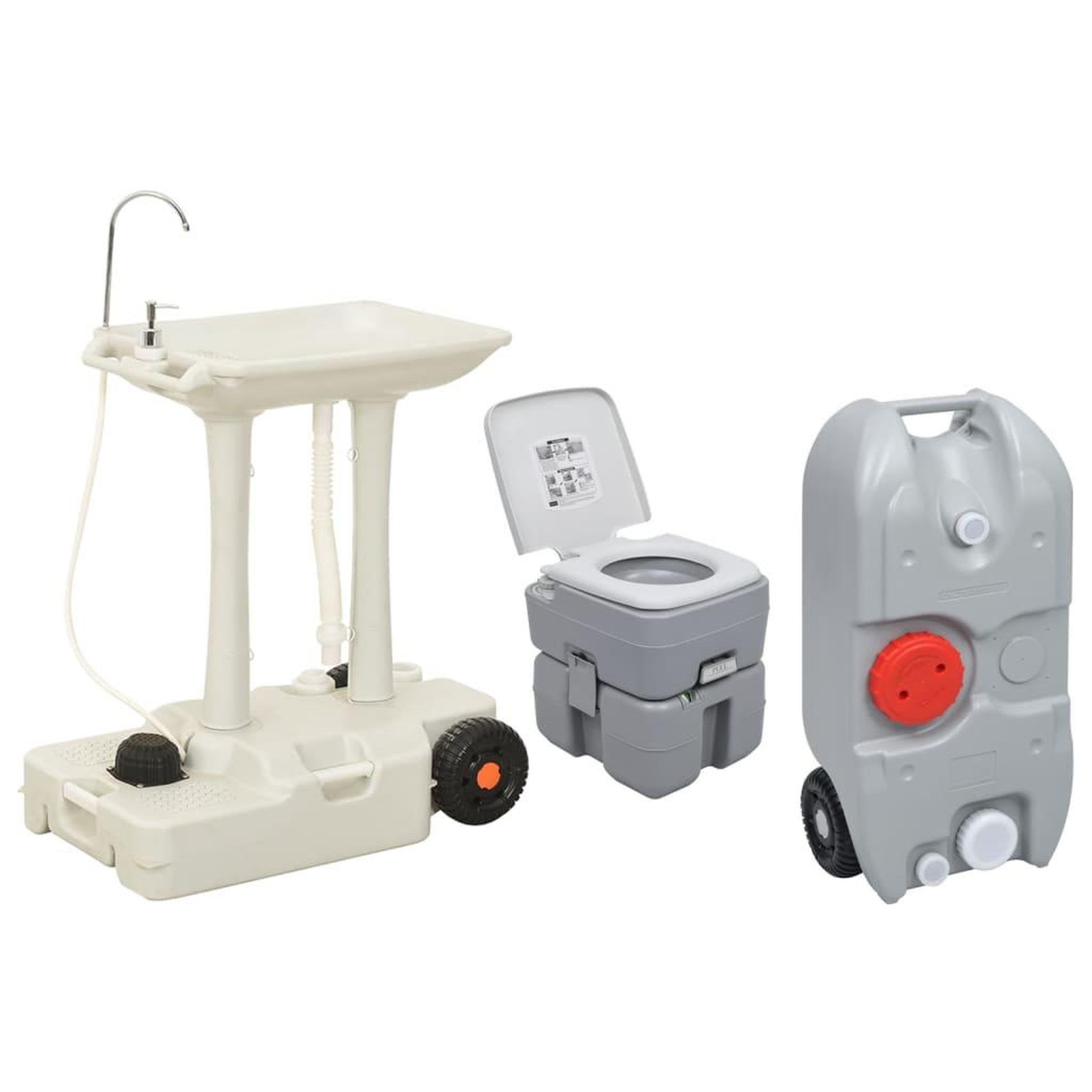 Voir la diapositive 1 : VIDAXL Ensemble de toilette support de lavage des mains reservoir eau