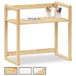 IDIMEX Bureau enfant SUZA réglable en hauteur en pin. Coloris disponibles : Marron, Blanc, Bicolore