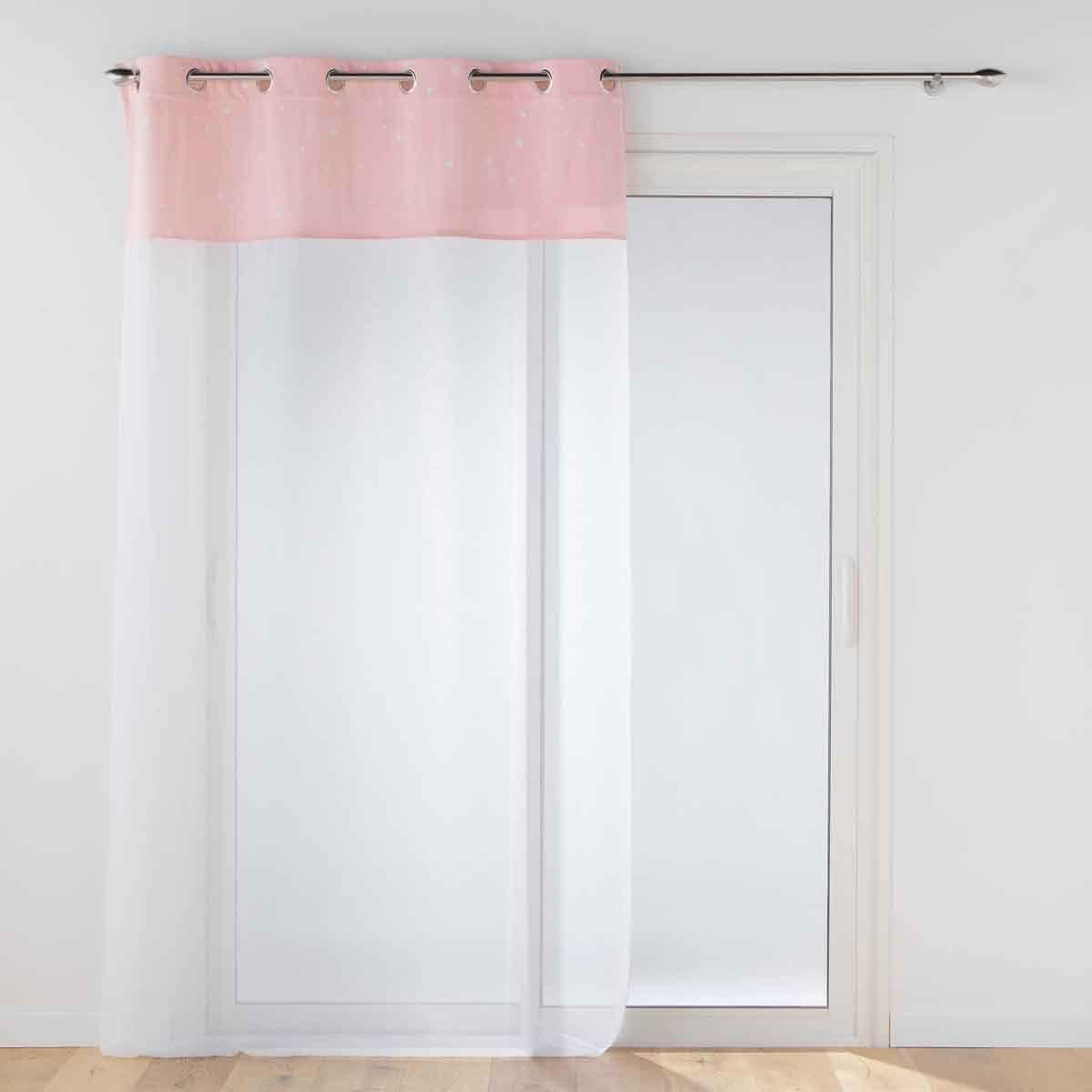 Douceur d'Intérieur Rideau Voilage Phosphorescent  Moonlight  140x280cm Rose