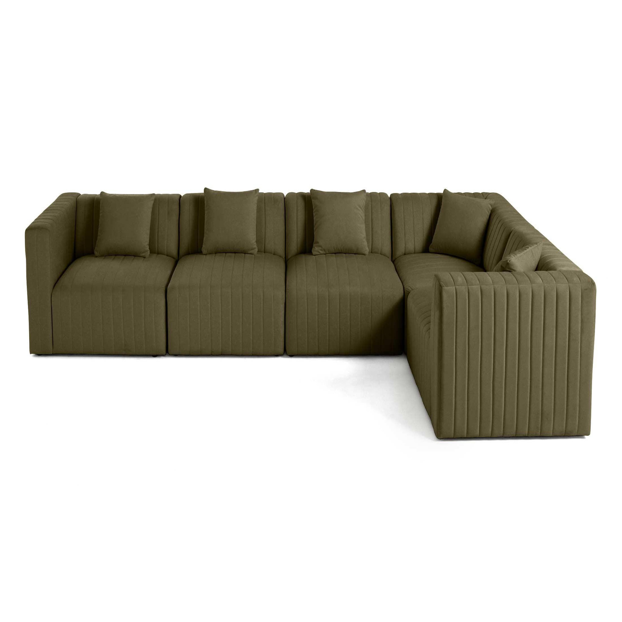 Voir la diapositive 1 : BEST MOBILIER Nova - canapé modulable d'angle réversible - 6 places - en velours