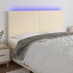 VIDAXL Tete de lit a LED Creme 200x5x118/128 cm Tissu