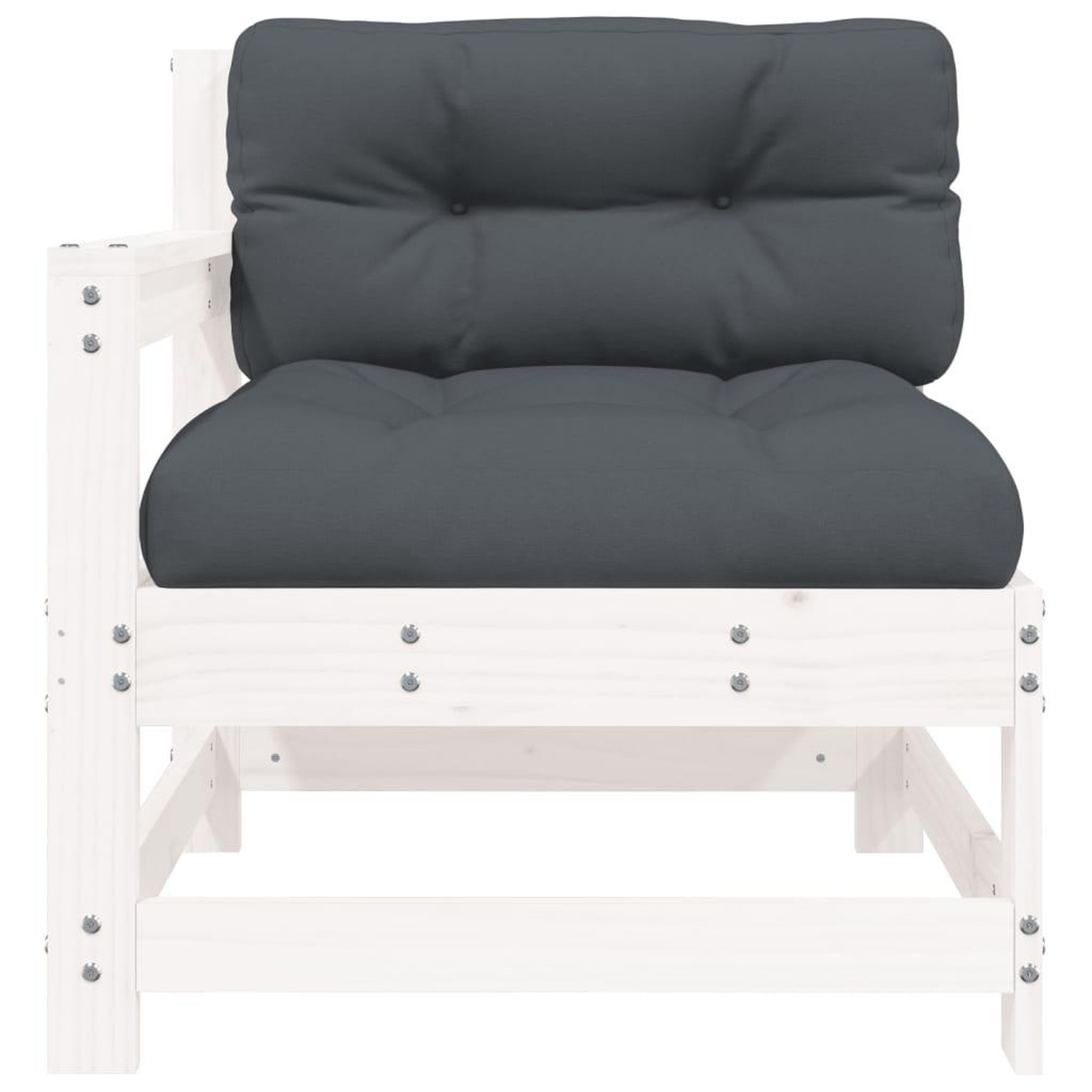 Voir la diapositive 3 : VIDAXL Chaise de jardin avec coussins blanc bois de pin massif